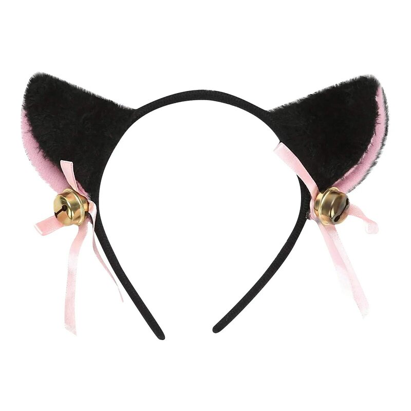 Adult Women Girls Kids Headband  Cat Ears with Bell Hair Headband Cosplay Party Headband Gift Hair Accessory