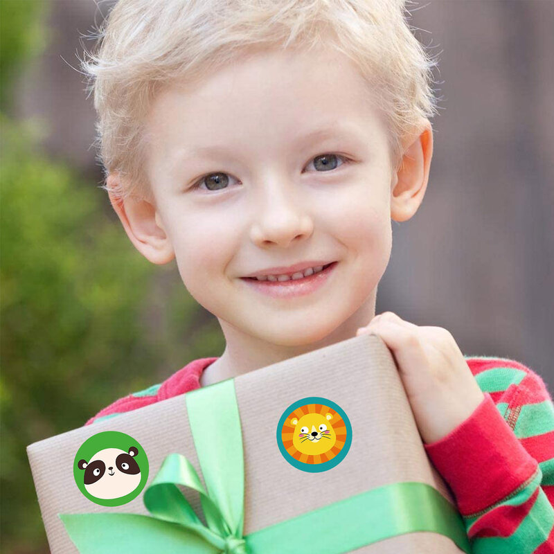 Stiker Hadiah Menyenangkan untuk Mainan Anak Stiker 500 Buah untuk Anak-anak 1 Inci Stiker Motivasi dengan Hewan Lucu untuk Guru Siswa