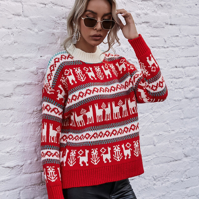 Jyss冬のファッションセーターの女性の冬ファムchandails未定義プルファム-パーティーセータークリスマス2020 82163a
