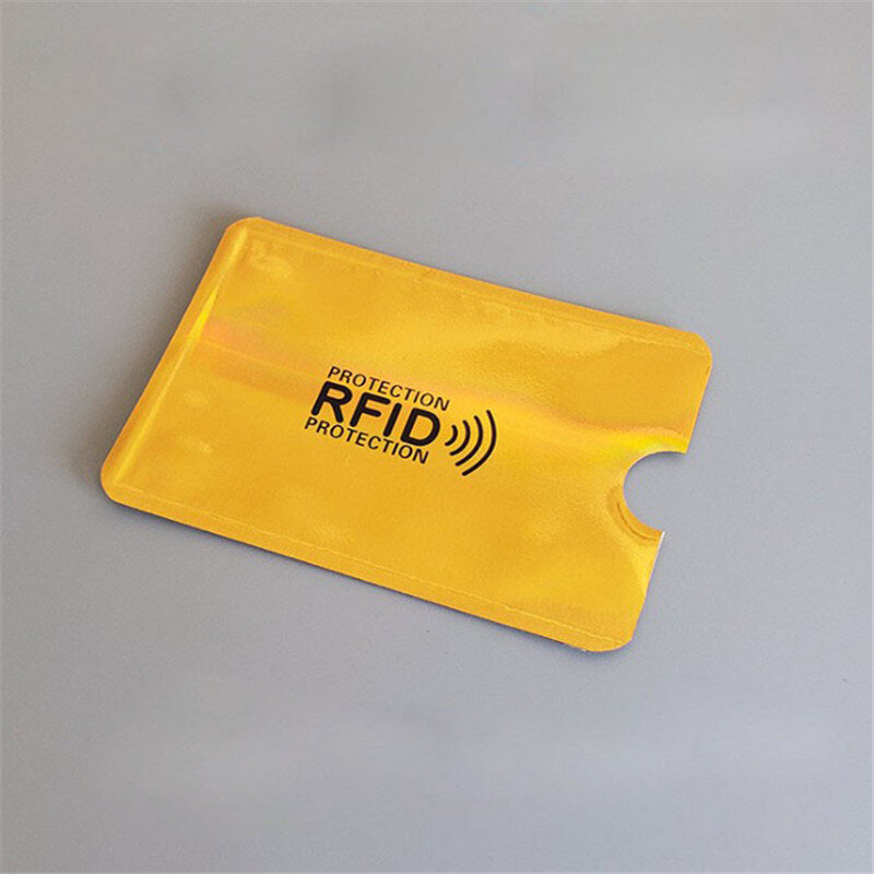 Tarjetero Unisex de papel de aluminio RFID, bolsa protectora antirrobo NFC, 2 piezas