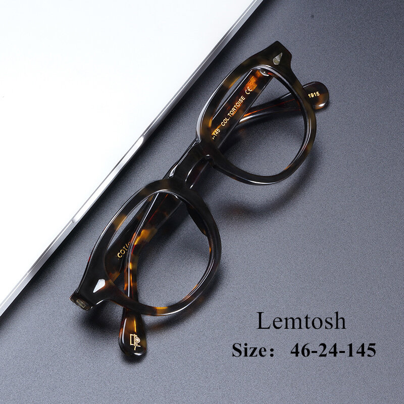 Джонни Деппом очки Винтаж оправы из ацетата очки Lemtosh высокое качество оригинальная модель очки Для мужчин очки для близоруких каркасные