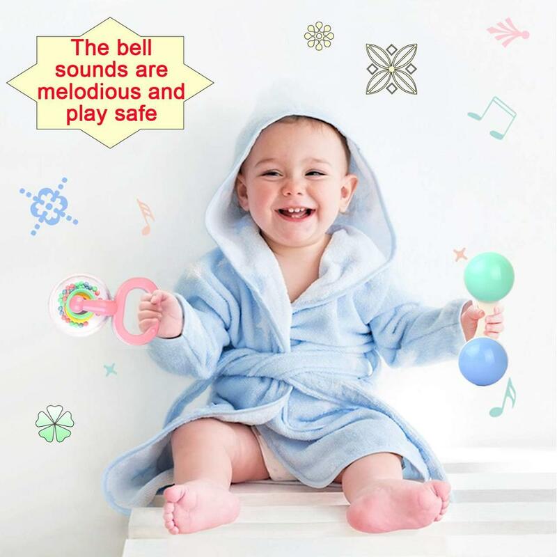 Coolplay Baby Toys Hand Hold Jingle Shaking Bell Hand Shake Bell Ring Baby Rattles Toys Newborn Baby 0- 12 Months Teether Toys