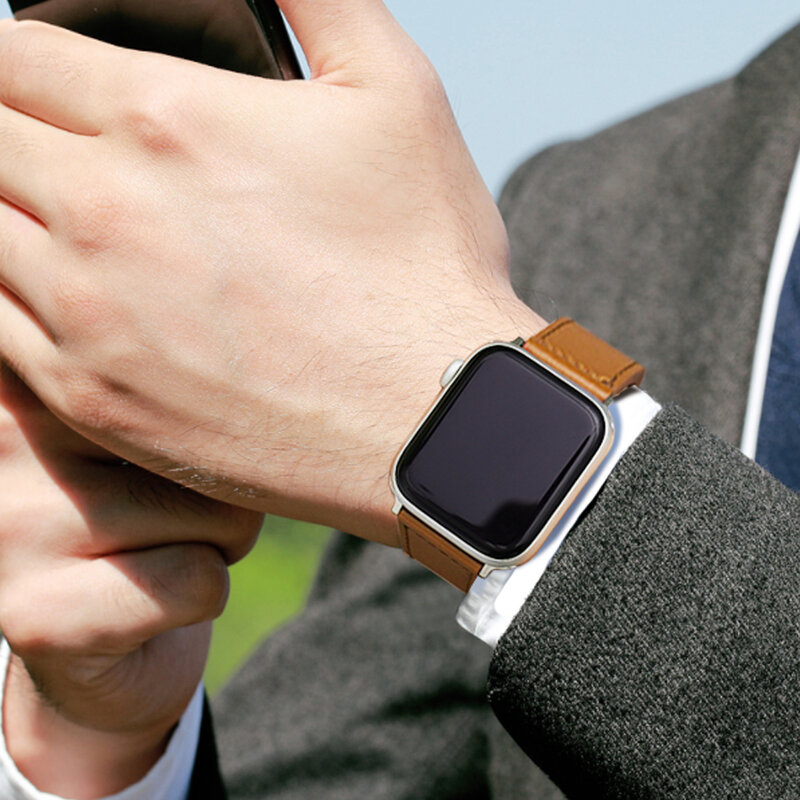 Cinturino Apple Watch cinturino in pelle di alta qualità da uomo per serie 123456 SE 44mm 40mm orologio per cinturino iWatch 42mm 38mm