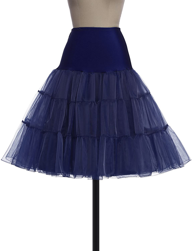 ผู้หญิง2ชั้น Voile Petticoat กระโปรงกระโปรงพลัสขนาด Vintage Swing Crinoline 2021