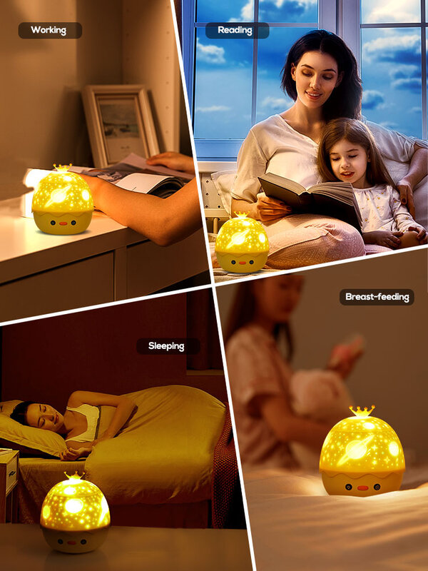 Led Starry Sky Projector Lamp Star Light With Remote Adjust Volume Animal Night Light Cartoon Pattern LED Projection Lamp Gifts