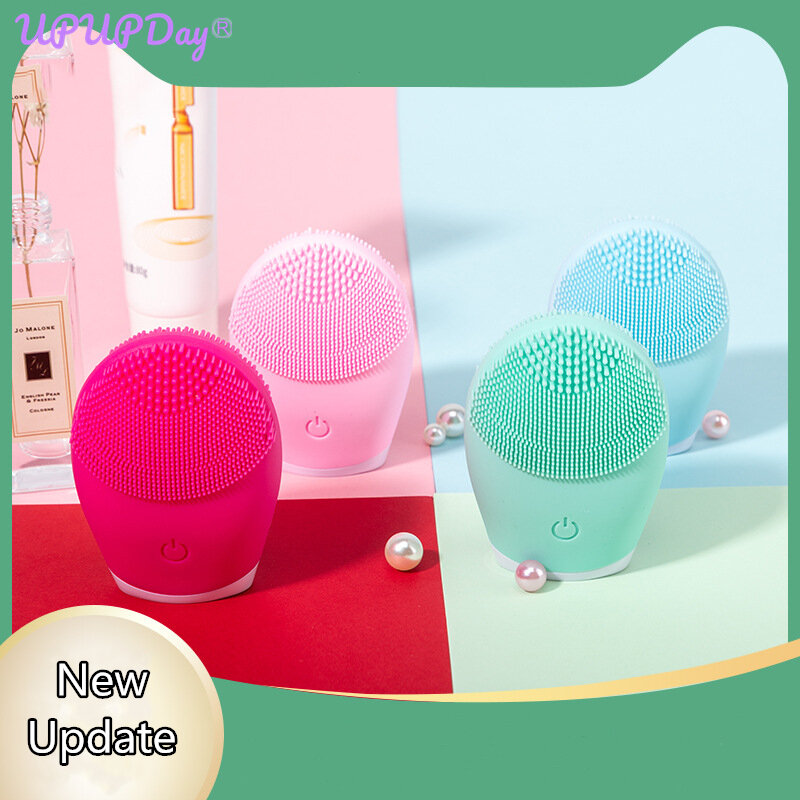 Facial Cleansing Brush Face Cleansing Brush Electric Facial Massager Silicone Brush Cleaner Sonic Vibration Deep Pore Cleaning
