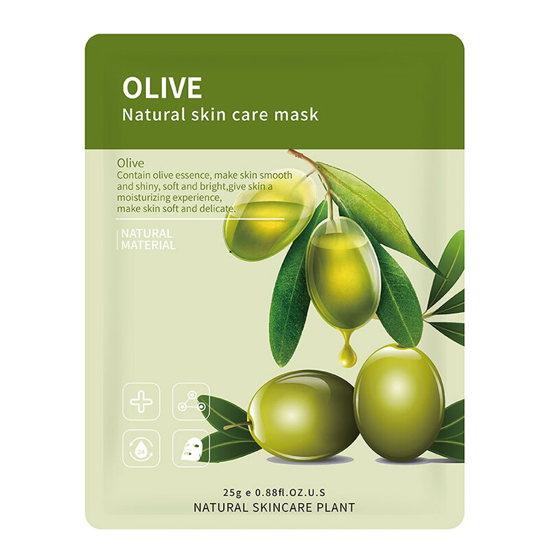 14 Style Plant Fruit Face Mask Pomegranate Aloe Vera Blueberry Cucumber Olive Honey Orange Rose Bamboo Tea Facial Skin Care
