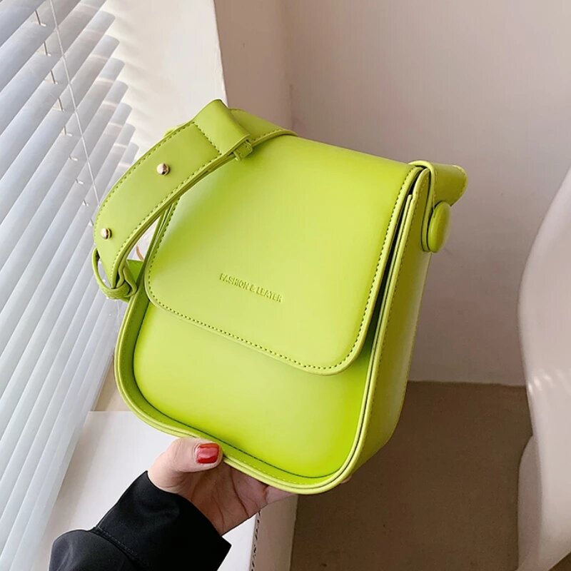 Fashion Solid Color Small Tote Bag  Summer New High-Quality PU Leather Women Designer Handba Luxury Brand Shoulder Messenger Bag