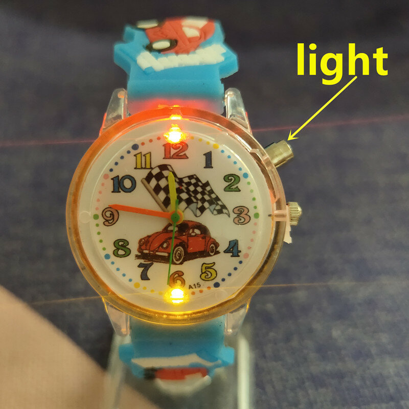 Relógio infantil luminoso de quartzo, relógio de desenho animado para meninos, brinquedo para aprendizado de crianças, presente de festa de aniversário, novo, 2021