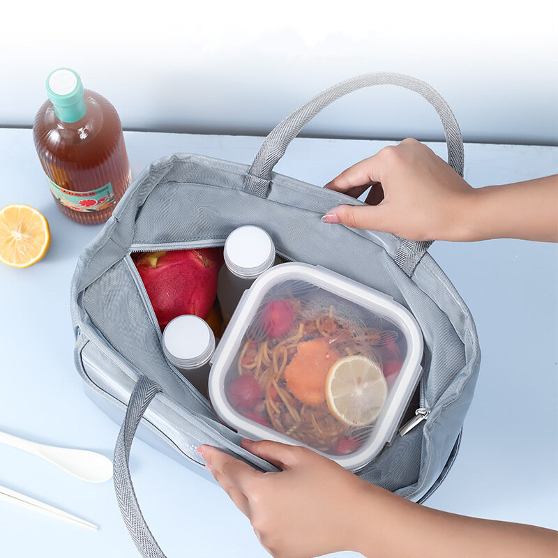 Grande capacidade isolada sacos de almoço térmico à prova dbenágua oxford piquenique bento bolsa saco refrigerador de alimentos recipiente de armazenamento portátil