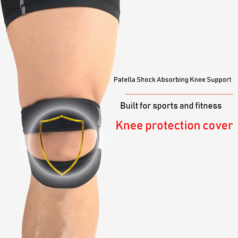 1 قطعة من منصات الركبة الرياضية والرضفة مع غطاء امتصاص الصدمات ضغط الساق دعم دعم اللياقة البدنية