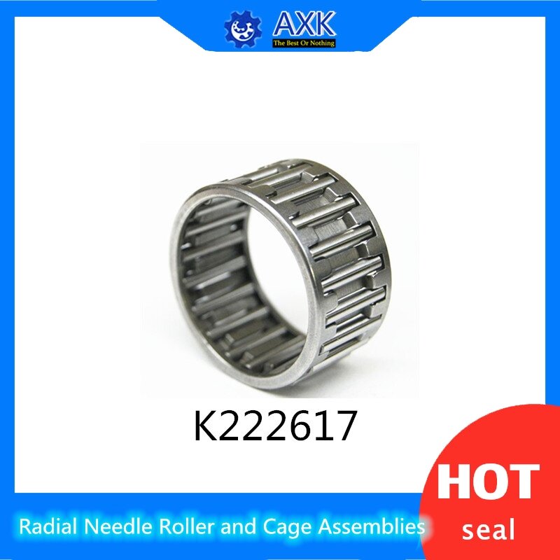 Conjunto de rodillos de aguja Radial y jaula, rodamientos K222617 59241/22 K22x26x17, tamaño de rodamiento 22x26x17mm (2 uds.)