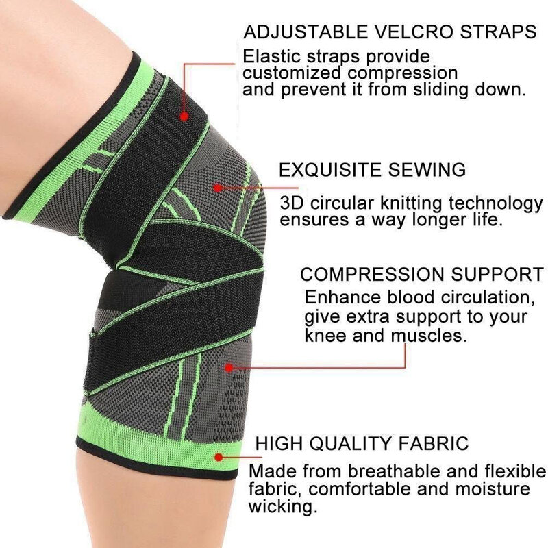 NEENCA 1PC Sports Kneepad Men Pressurized Elastic Knee Pads Support Fitness Gear Basketball Volleyball Brace Protector Bandage
