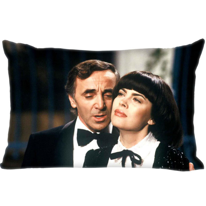 Actor Charles Aznavour-funda de almohada rectangular de doble cara con cremallera para el hogar, funda de almohada decorativa para sofá, cojines