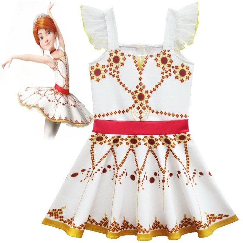 2020 New Movie Ballerina Felicie Cosplay Costume for Girls Party Clothes Halloween Costume for Kids dancing christmas dress girl
