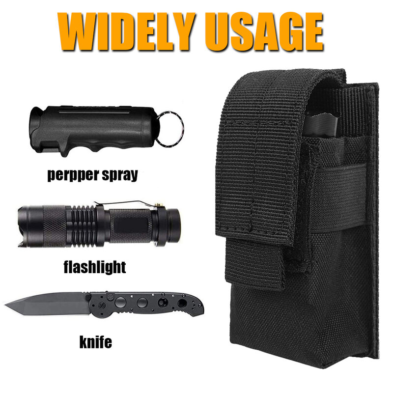 Tactical Molle M5 Flashlight Pouch CQC Single Pistol Magazine Pouch Torch Holder Case Outdoor Hunting Knife Light Holster Bag