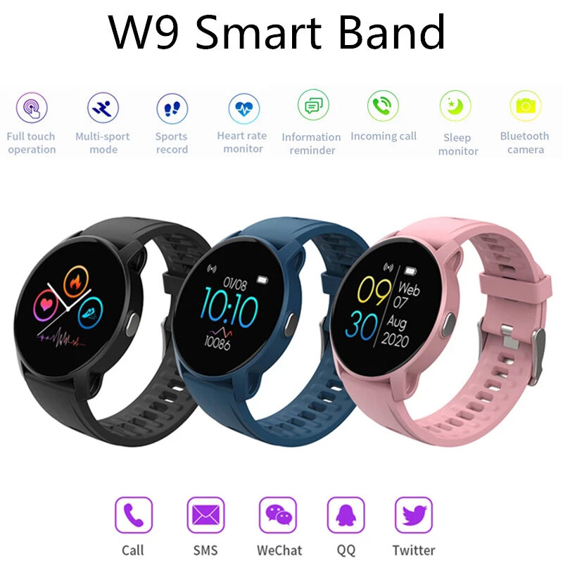 Smart Watch cardiofrequenzimetro Monitor del sonno pedometro Fitness impermeabile Smartwatch Touch Screen compatibile con Bluetooth per IOS Android