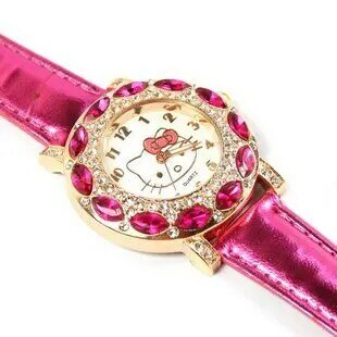 Fashion Brand Quartz Watch Children Girl Women Leather Crystal Wrist Watch Kids Wristwatch Clock relogio