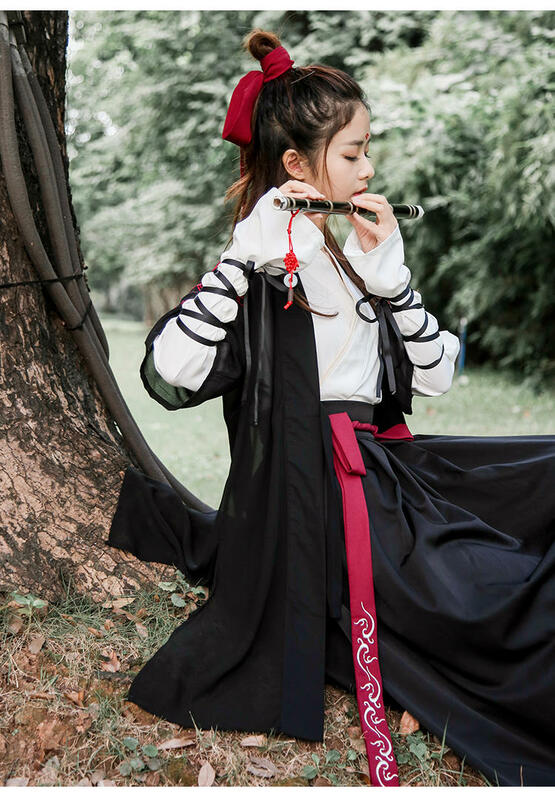 Chinesischen Nationalen Volkstanz Kostüm Frauen Traditionellen Hanfu Set Dame Orientalischen Swordsman Outfit Han Dynastie Cosplay Kleidung