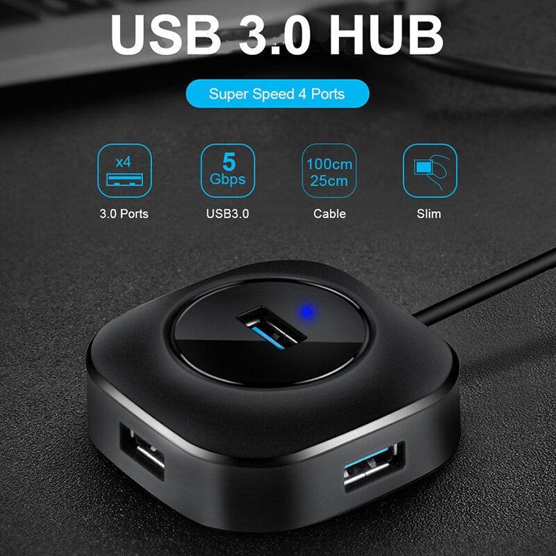 Séparateur usb 3.0, 4 ports HUB Docking Hub ordinateur portable, Extension de convertisseur un pour quatre