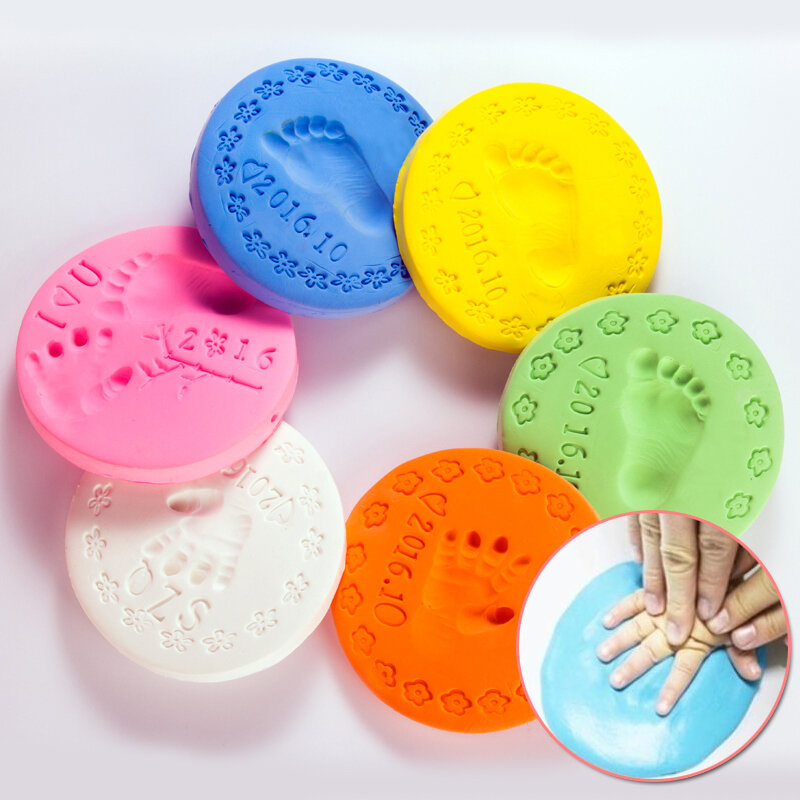12/24/36ชิ้น/ล็อต Playdough Baby Care Air แห้ง Handprint รอยเท้าเด็กหล่อ DIY เครื่องมือ Soft Plasticine ของเล่น polymer Clay Squids