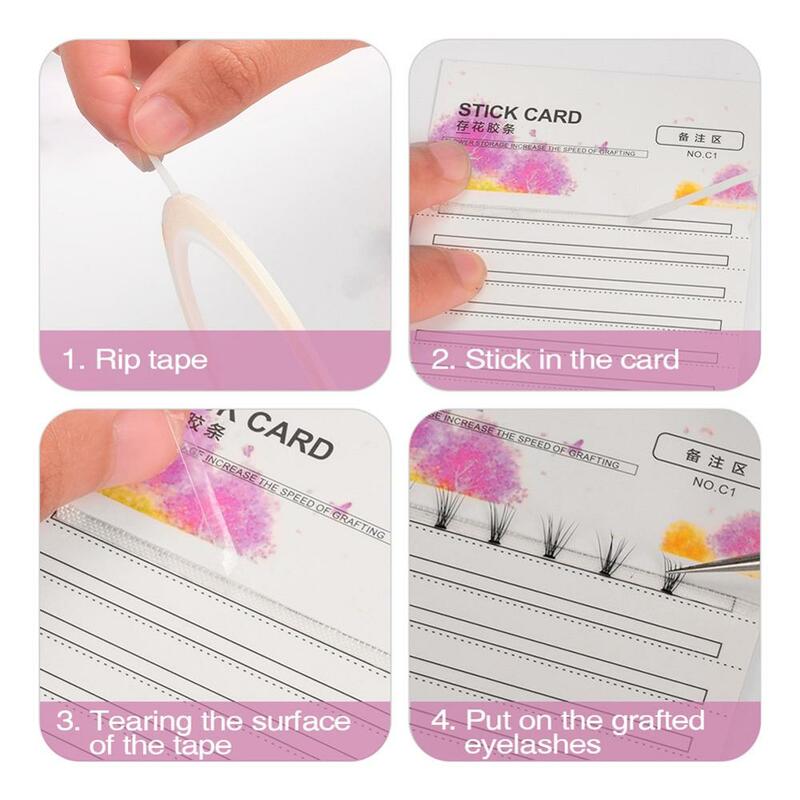 10Pcs Make up Eyelash Extension Storage Card Premade Fans Volume Lash Storage 2mm Sticky Strip False Eyelashes Paper Card