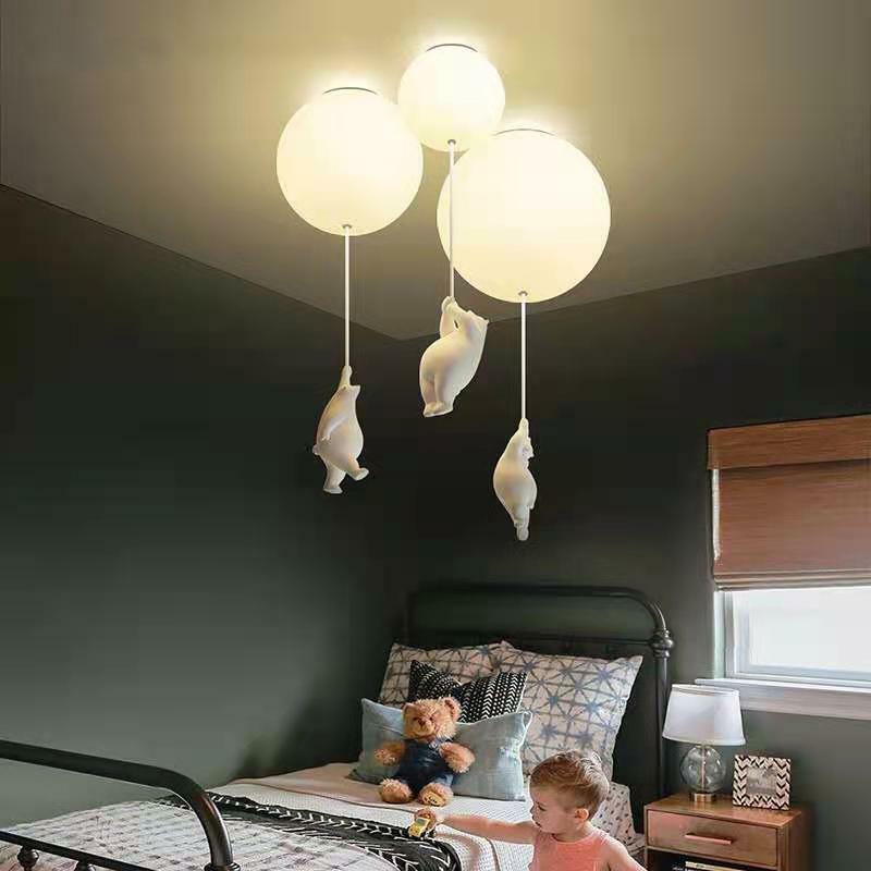 현대 만화 곰 LED 천장 조명, 따뜻한 천장 램프, 아이 방, 침실 램프, 거실, 홈 장식 조명기구