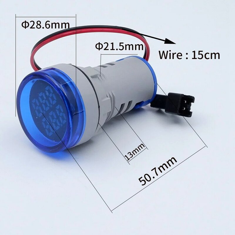 60-500 V 0-100 A Affichage Numérique Voltmètre DEL Indicateur Feu Signal Carré Lumière
