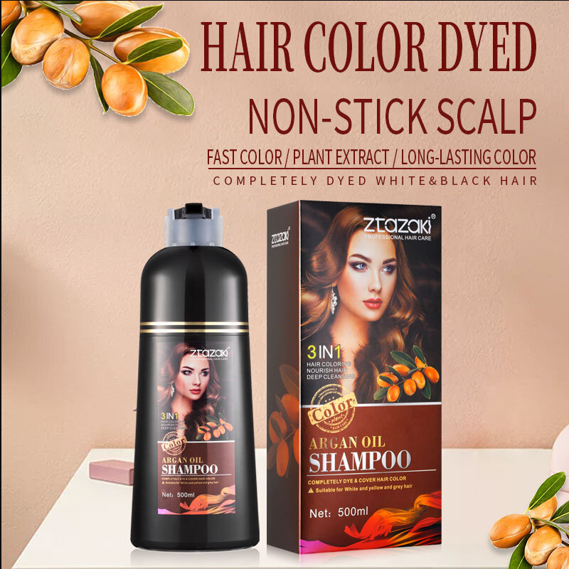 Natural cor do cabelo orgânico coloração permanente do cabelo shampoo de longa duração tintura de cabelo shampoo tintura profissional para cobrir cabelos grisalhos