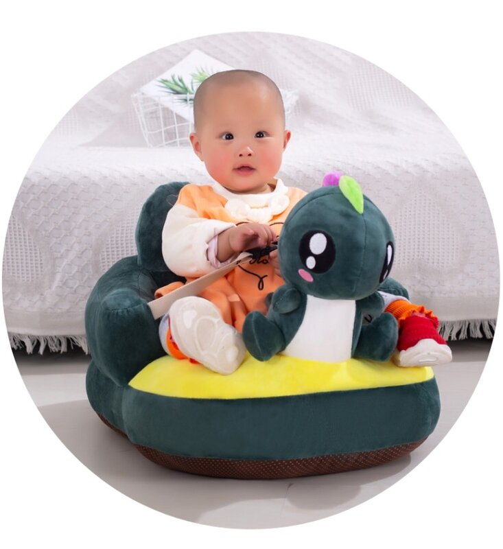 Sarung Sandaran Sofa Kursi Bayi Sarung Kursi Mewah untuk Duduk Belajar Bayi Kulit Tempat Duduk untuk Bayi Motif Sarang Puff Dropshipping Tanpa Pengisi