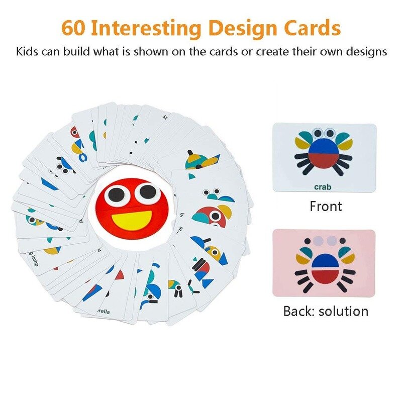 Rompecabezas 3D de animales de madera para bebé, rompecabezas Tangram de colores para niños, juegos educativos de clasificación Montessori, regalo para niños, juguete interactivo