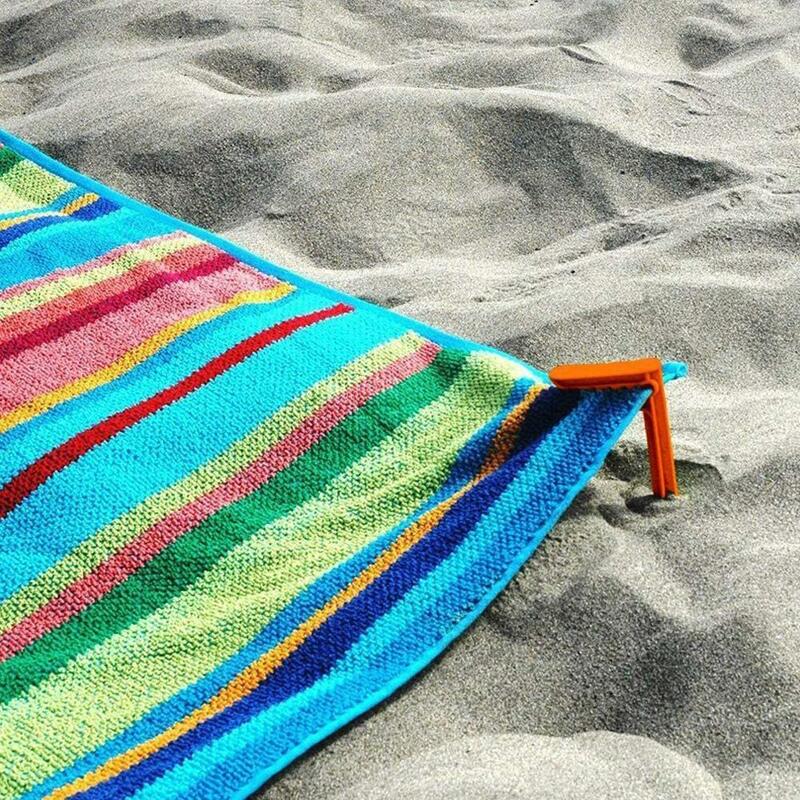 Clipes toalha de praia de plástico clipes, 4 unidades, barraca de acampamento, tapete clipe de roupas ao ar livre braçadeira para toalhas de praia folha