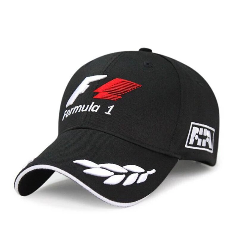 男性と女性のためのF1スタイルの野球帽,スポーツキャップ,刺snapレースバック,コットン