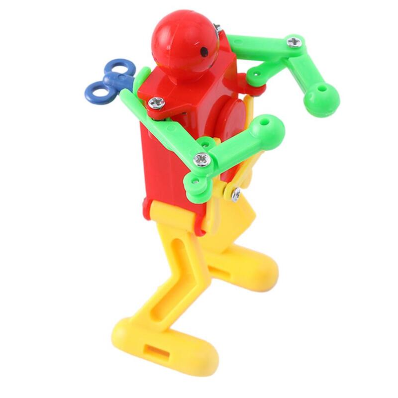 Windup robô dançarino multicolorido primavera dança andando robô brinquedo torcida ass dança na corrente relógio novidade brinquedo robô