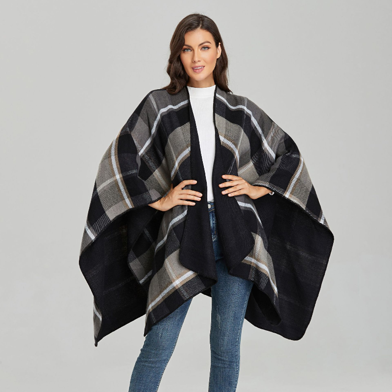 Retro Plaid Sjaal Voor Vrouwen Mode Imitatie Kasjmier Sjaal Dames Mantel Designer Winddicht Warm Cloak Wrap Pashmina Sjaals