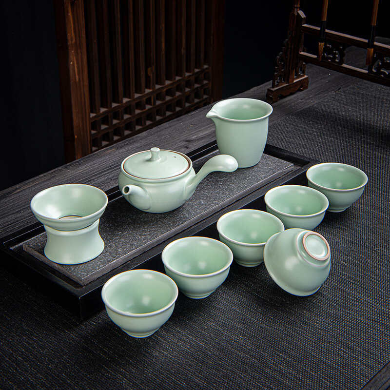 ที่จับหม้อบ้านเตาเผา Kung Fu ชุดชาจีน Multicolors Luxury Teaware Handmade กาน้ำชาที่ไม่ซ้ำกันของขวัญการปรับแต่ง