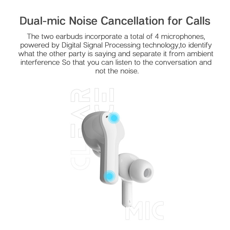 Honor-auriculares X1 TWS, inalámbricos por Bluetooth 5,0, auriculares con micrófono Dual y cancelación de ruido, llamadas SBC y AAC 24H de Gametime