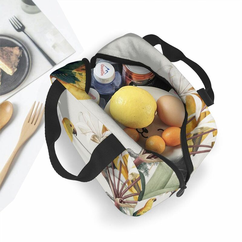 MAAW-fiambrera con ilustración Tropical, bolsa térmica portátil aislante para comida, Picnic y almuerzo