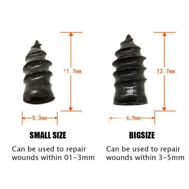 Chiodo per riparazione pneumatici sottovuoto per moto Tubeless riparazione pneumatici chiodi in gomma riparazione pneumatici pneumatici pellicola per unghie taglia S/L