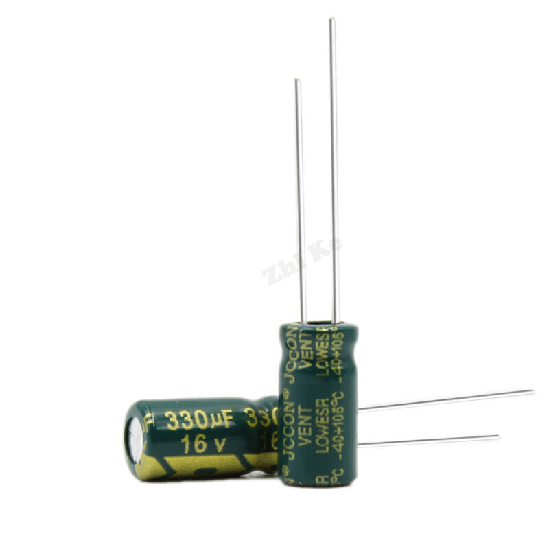 10 pces 16v330uf 6*12mm capacitores eletrolíticos de alumínio componentes eletrônicos 16 volts 330 micro meth