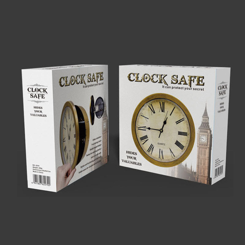 Vintage นาฬิกาแขวนผนังกล่อง Secret กล่องเก็บนาฬิกาแขวนผนังเงินเครื่องประดับมีค่าบ้านตกแต่ง