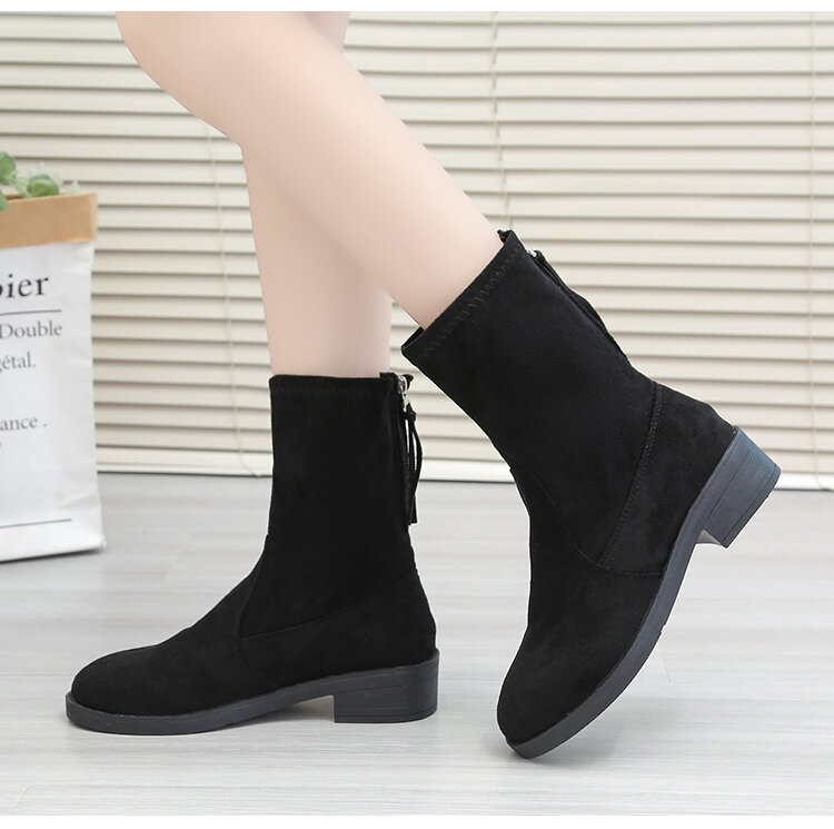 Black Boots Ankle Boots for Women Winter Shoes Women Chunky Boots Snowboots Shoes+female Fashion Botas Mujer Invierno 2021 Botas