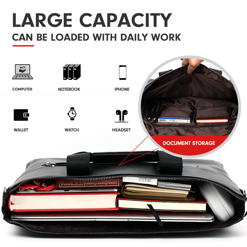 VIKUNJA POLO Top Verkauf Mode Einfache Dot Berühmte Marke Business Männer Aktentasche Tasche Leder Laptop Tasche Casual Mann Tasche Schulter taschen