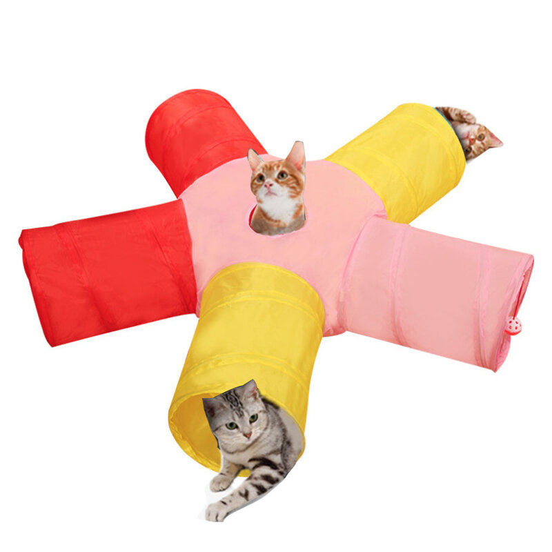 Foldable Pet Cat Tunnel Holes Indoor Outdoor Pet Cat Training Toy for Cat Rabbit Animal Funny Pet Cat Tunnel Tubes jouet chat