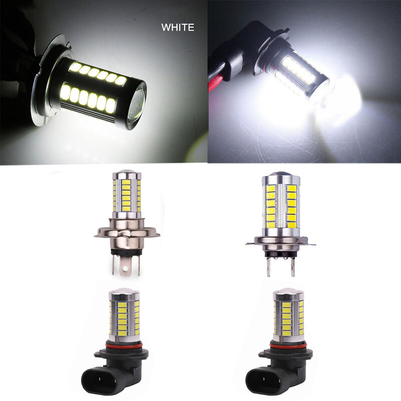 2PCS Car H8 H11 LED 9005 9006 H4 H7 5630 33SMD Fog Lamp Daytime Running Light Bulb Turning Parking Bulb 12V Auto Headlight Bulbs