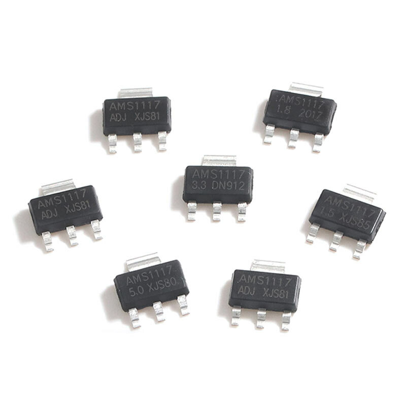Transistor regulador de bajo voltaje SMD, TLV1117-50IDCYR, CZT5551, LM317DCYR, AMS1117-ADJ, FZT851 IC SOT-223, 10 Uds.