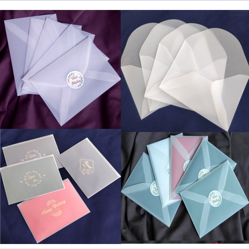 100Pcs Semi-Transparante Wenskaart Tracy Papier Enveloppen Verpakking Huwelijksuitnodiging Brief Giftbriefkaart Envelop Groothandel