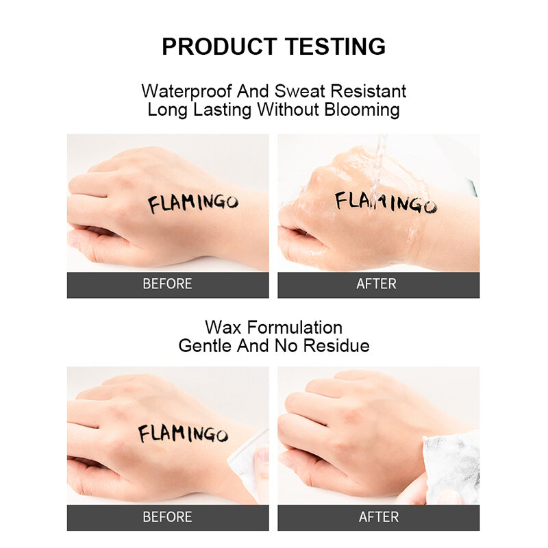 FLAMINGO New Cosmetics Liquid Eyeliner Waterproof Oil-Proof Lasting For Beginner Make-up Soft Thin Head Eyeliner No Blooming