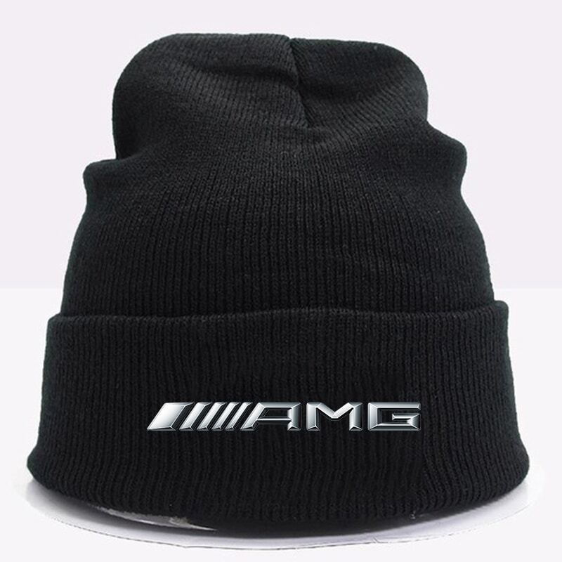 AMG Logo Print Men/women Fashion Knitted Hat Good Quality Knitting Four Seasons Beanies
