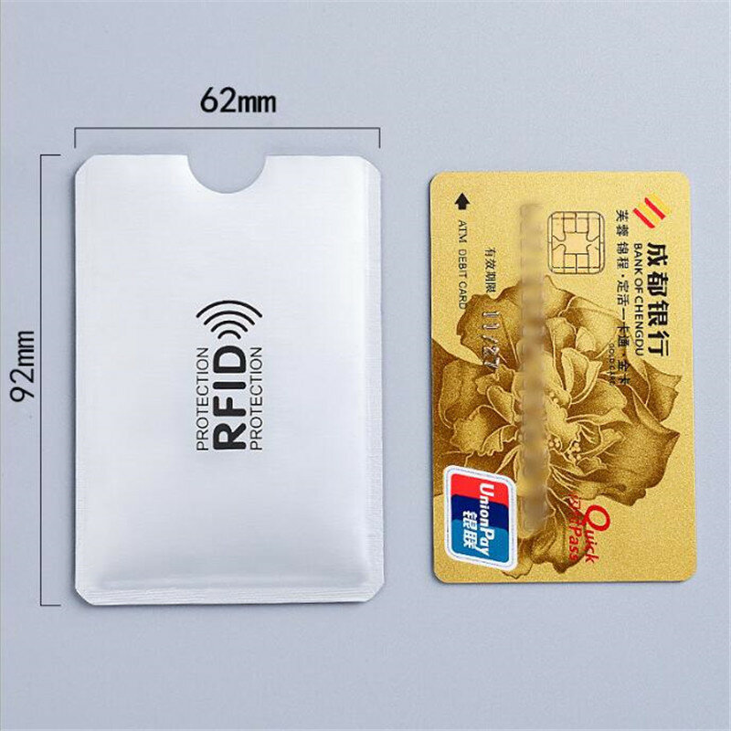Billetera de Anti Rfid para hombre, tarjetero para tarjetas bancarias, protección de Metal para tarjetas bancarias y de crédito, soporte NFC de aluminio